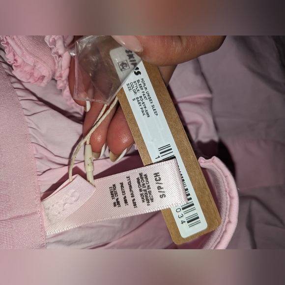 NWT SKIMS COTTON POPLIN SLEEP PANTS IN BABY PINK - Picture 6 of 9